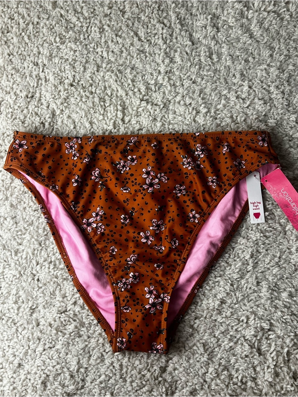 XHILARATION SWIM BOTTOMS HIGH LEG HIGH WAIST NET SIZE LARGE